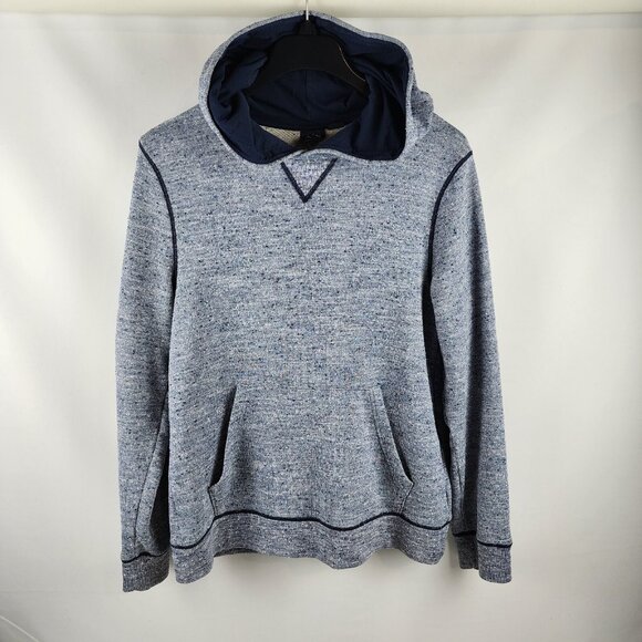 Armani Exchange Hoodie Mens Large Blue Speckled Knit Sweatshirt - Picture 1 of 5